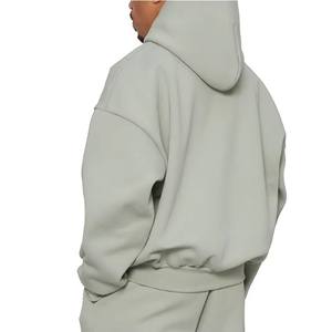 Sweats à capuche surdimensionnés pour hommes tricotés de haute qualité 350GSM épaule tombante sans cordes vente chaude colorée avec logo personnalisé - Product Image 2