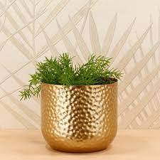 Mini maceta para el hogar, hoteles y jardín, color dorado, forma redonda, mesa de metal, macetas decorativas, accesorios de decoración para el hogar - Product Image 3