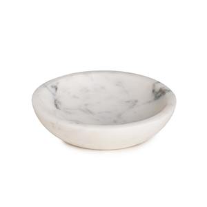 Cuenco decorativo de mármol blanco ecológico, bandeja de piedra hecha a mano, plato de mármol de lujo moderno elegante, bandeja de servicio poco profunda, pieza central - Product Image 3