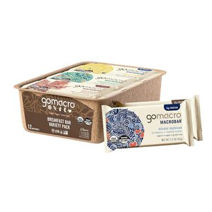 GoMacro Macrobar Organic Vegan <b>Protein</b> Bars, Breakfast Variety Pack, 12 Count - Product Image 1