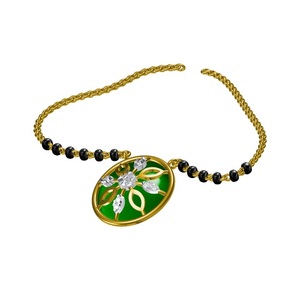 Colgante Mangalsutra de oro de 18 quilates más vendido, joyería tradicional de último diseñador, precio barato al por mayor para regalo de compromiso de boda - Product Image 2