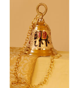 Campana de mesa de metal de latón de alto grado con mango fundido Suministros de mesa de hotel de oficina Embalaje personalizado disponible - Product Image 2