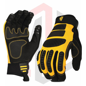 Guantes de algodón de trabajo de cuero XL personalizados profesionales Guantes impermeables de cuero TPR Back High Working Mechanic Oil and Gas - Product Image 1