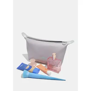 Astuccio per Trucchi A2o Lab - Grande Capacità, Ecologico, con Cerniera e Logo Personalizzato, Custodia Portatile Lavanda con Motivo Stampato - Product Image 1