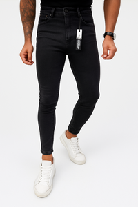 กางเกงยีนส์ทรงสลิมฟิตผู้ชาย ทรงตรง สไตล์ลำลอง ยืดได้ เอวกลาง ผ้าเดนิมหนา สีต่างๆ ผ่านการปรับสภาพให้นุ่ม เป็นมิตรกับสิ่งแวดล้อม สไตล์วินเทจ สตรีทแวร์ สีขาว - Product Image 5