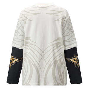 Camiseta de Manga Larga de Doble Capa de Algodón 100% Personalizada para Hombre, Camiseta Holgada Estampada en Venta - Product Image 2