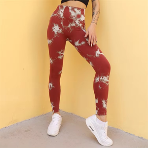 Legging de yoga taille haute pour femmes OEM séchage rapide respirant Tie Dye collants d'entraînement doux pantalon-disponible en XL XXS en spandex - Product Image 4