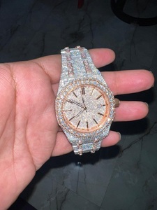 Reloj de lujo de Hip Hop para hombre 'Ice Out' Diamantes simulados completos Iced Bling Silver Movimiento de cuarzo resistente al agua Caja de 5mm Ronda - Product Image 2