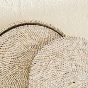 Cheapest Round Placemats with Holder White <b>Wash</b> Rattan / Wicker Placemat. 25cm, 30cm and 35cm - Product Image 3