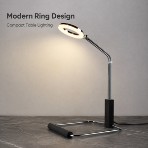 Modern <b>Led</b> <b>Table</b> Lamp With Iron Frame Acrylic Ring Adjustable Reading Light For Bedroom <b>Bedside</b> Study 5W 3000K Warm - Product Image 2