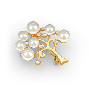 Broche Jeulia Arbre de Vie en perle de culture en argent sterling plaqué - Product Image 3