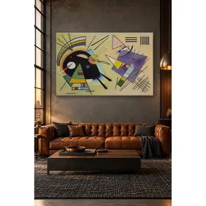 Impression sur toile de composition géométrique noire et violette de Fida Kandinsky - Product Image 4