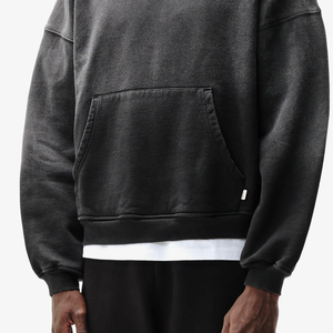 เสื้อมีฮู้ดผ้าฝ้าย100% สำหรับฤดูหนาวสีทึบดีไซน์ตามสั่ง - Product Image 5