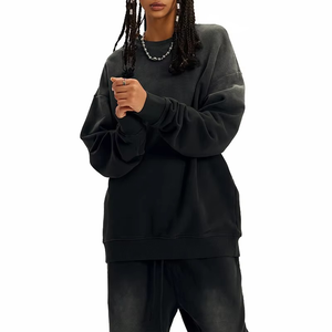 Quantité minimale de commande bas personnalisé col rond femmes sweat décontracté couleur surdimensionné femmes sweats à capuche - Product Image 5