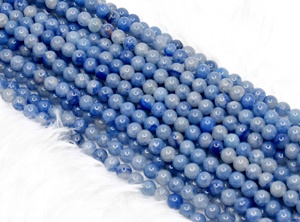 Anshul Impex - Cuentas Redondas de Aventurina Azul Natural de 8 mm, Cuentas Sueltas de Cristal Curativas para Hacer Joyas/Meditación - Product Image 6