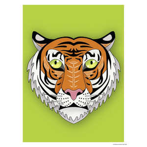 Impresión de arte abstracto moderno de tigre asiático, diseño Madeleine - Product Image 1