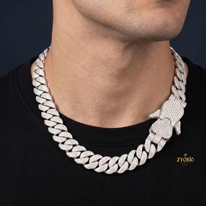Bracelet chaîne cubaine en argent sterling 925 avec pavé de diamants, style hip-hop - Product Image 3