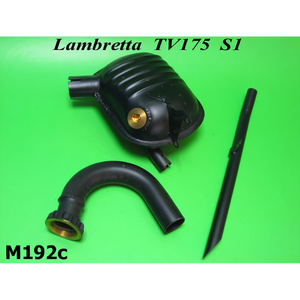 Système d'échappement Innocenti Replica Lambretta TV1 pour moto, comprenant silencieux et tuyau d'échappement en U - Product Image 3