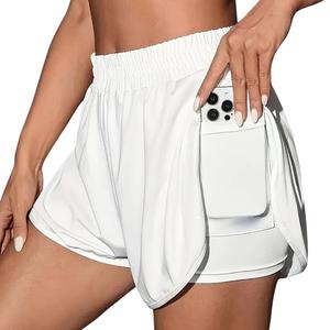 New 2-in-1 Breathable <b>Women</b> Fitness Skirt with Built-In Shorts High Waist Activewear <b>Skort</b> OEM Wholesale - Product Image 1