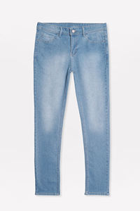 กางเกงยีนส์สีน้ำเงินรัดรูปสำหรับผู้ชายกางเกงผ้ายีนส์ผ้ายืด4ทางระบายอากาศทรงดินสอแนวสตรีท - Product Image 5