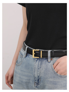 Ceinture décontractée en cuir véritable pour homme avec boucle en alliage, cuir de vache véritable, respirante et imperméable pour jeans - Product Image 4