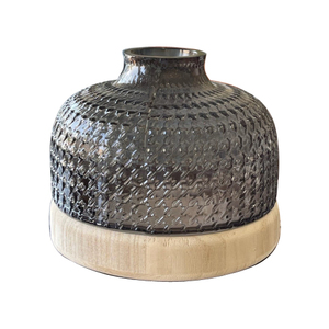 Latest Design Flower Pot Parties Decoration Wood and Glass Flower <b>Vase</b> Top Quality - Product Image 2