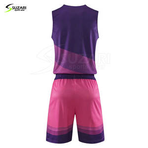 ชุดบาสเก็ตบอลผ้าโพลีเอสเตอร์พิมพ์ลายโลโก้ได้ตามต้องการรุ่นใหม่สำหรับเล่นกีฬาหลายสี - Product Image 2