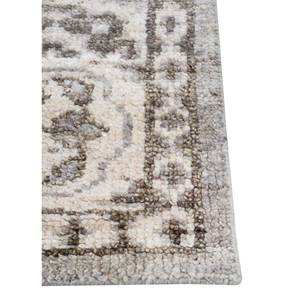 พรมขนสัตว์ถักมือ Erbe PKWL-4010 สีเทาและดำ ลายเหรียญ รูปทรงสี่เหลี่ยมผืนผ้า สไตล์คิลิม สำหรับบ้านและทางเดิน - Product Image 4