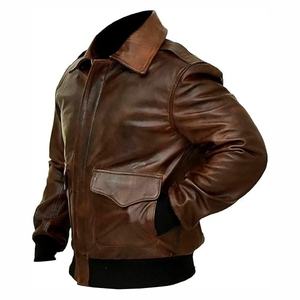 Customized Top selling Unique quality Custom <b>Sheepskin</b> Bomber <b>Jacket</b> High Quality Leather <b>Jacket</b> - Product Image 3