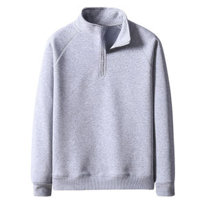 Custom Men's Heavy Weight Cotton Quarter Zip Hoodie Oversize Drop Shoulder Thermal Zipper Functional Winter Thermal Hoodies - Product Image 2