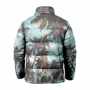 Blouson matelassé en toile couleur unie personnalisé OEM Hiver Écologique Séchage rapide Respirant à capuche Col montant Logo frontal Style urbain - Product Image 6