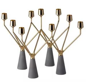 Venta caliente soporte de vela de metal decorativo pieza de estilo casero de lujo para el dormitorio sala de estar y mesa de comedor - Product Image 5