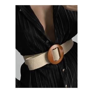 Women's Elastic Woven <b>Belt</b> with Ring Buckle, Jacket <b>Belt</b>, Shirt <b>Belt</b>, <b>Dress</b> <b>Belt</b> - standard - Product Image 2
