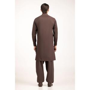 Kurta/Kurti de Verano para Hombre, Corte Regular, 100% Algodón, Color Marrón, Estilo SK-STY25-020, Ropa Oriental India y Pakistaní - Product Image 6