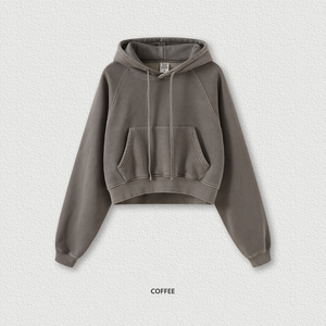 Sudadera con Capucha Corta Personalizada al por Mayor OEM, Sudadera Corta con Capucha de Alta Calidad para Mujer, Poliéster/Algodón Ecológico - Product Image 4