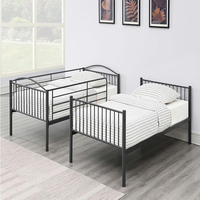 Lit superposé moderne en métal noir - Durable et élégant pour une utilisation en chambre d'appartement