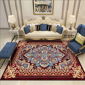 Tapis de luxe en velours cristallin, doux au toucher, avec base à pois personnalisée, pour villa, escalier, couloir, motif médaillon classique, tissage tufté, pour la maison - Product Image 1