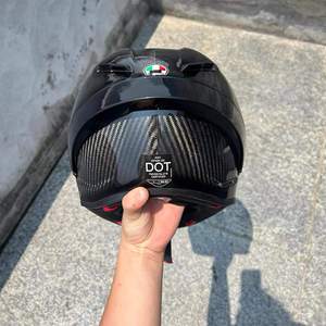 AGV Pista Glossy <b>Black</b> Carbon Fiber Large Tail <b>Wing</b> Motorcycle Helmet Clear Visor UV Protection Scratch-Resistant All-Season - Product Image 4