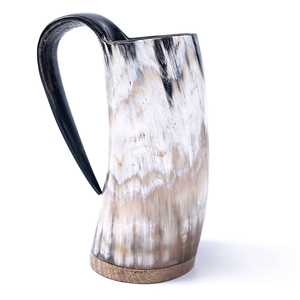 Auténtica taza de cuerno vikingo para beber mejor calidad Natural buey/cuerno de vaca hecho a mano 200ml vasos de plástico para vino/cerveza estilo moderno - Product Image 1