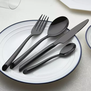 Ensemble de couverts plaqué argent de haute qualité en acier inoxydable manche en bois et résine ensemble de couverts de luxe design en couverts - Product Image 6