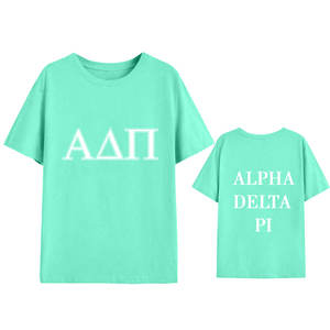 ODM personnalisé français éponge goutte épaule femmes T-Shirt impression trou Spandex haute qualité coton sororité Streetwear personnalisable - Product Image 5