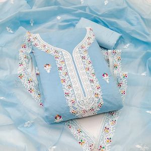 Cravate lourde pêche pour femme non cousue travail manuel banarasi Chanderi matériel de robe en soie - Product Image 1