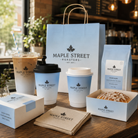 AT PACK Fournisseur Unique d'Emballages pour Café : Gobelets en Papier Dégradé Personnalisés, Sacs à Café, Boîtes, Serviettes et Fournitures de Café à Emporter