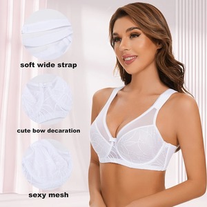 เสื้อชั้นในดันทรงขนาดพลัสไซส์เสื้อชั้นในลูกไม้ลายดอกไม้ลดขนาดเสื้อชั้นในไร้ที่เสริมความสบายในการยกกระชับของผู้หญิง - Product Image 5