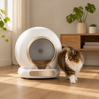 Bac à litière pour chat rond, automatique, autonettoyant, fermé, électrique, avec capteur intelligent, contrôle par application Tuya