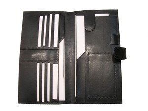 Portefeuille de voyage en cuir véritable de couleur noire avec Logo personnalisé, porte-documents de voyage - Product Image 2