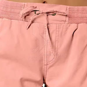 Pantalones cortos Cargo de cintura alta para mujer, tela de algodón holgada con bolsillos utilitarios, cintura elástica, pantalones cortos transpirables para uso diario - Product Image 2