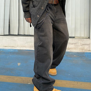 High Street Custom Wholesale Men's Vintage Casual Style Oversize Denim Pants Lightweight <b>Winter</b> Fashion Waterproof Multi-Pocket - Product Image 4