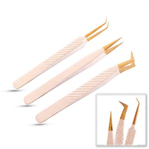 Points pointus haute précision fibre pointe pince à épiler ramassage cils les plus minces pince à cils préhension lisse logo personnalisé - Product Image 3