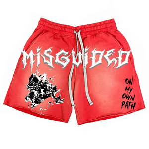 Pantalones Cortos Personalizados de Alta Calidad con Estampado Completo, Estilo Urbano, de Algodón Francés con Estampado Puff para Hombre - Product Image 3